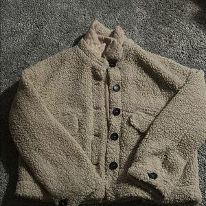 Boohoo Cream Teddy Jacket Plush Cozy Style